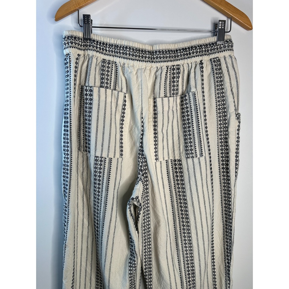 by Anthropologie Essential Beach Pant Cream Black Tribal Stripe Tassel Medium - Picture 13 of 15